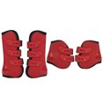 thumbnail image 2 of Horse Leg Guard, Horse Jumping Boots Reduce Injury Prevent Slip Front Hind Adjustable  For Equestrian Equipment A Set Of Red Front And Hind, 2 of 8
