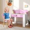 thumbnail image 2 of Ensemble Bureau et Chaise pour Enfants, Table d'Étude et Chaise avec Tiroir de Rangement, Rose, 2 of 10