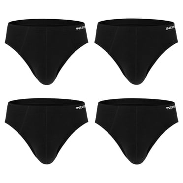 INNERSY Men's No Fly Pouch Underwear Soft Cotton Briefs 4-Pack(Medium,Shallow Sea)