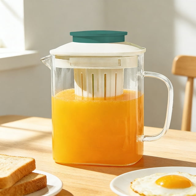 Borosilicate Glass Water Cup 850ml Heat Resistant with Detachable Filter Screen, Square Pitcher for Tea, Juice, Cold Beverages, Dishwasher Safe, Multiple Colors