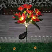 Dvkptbk Solar Flower Lights Outdoor, Solar Flowers Garden Decorative Lights Led Landscapes Stake Lights Auto On/Off Bright Up to 8 Hrs Decorative Lights Solar Light on Clearance