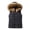 Black, variant on Lovzfmll Winter Coats for Women, Thermal Windproof Hooded Vest, Fur Collar Short Quilted Down Cotton Puffer, Winter Clothing