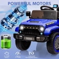 thumbnail image 2 of 12V Ride On Truck Car,Battery PoweRed Electric Vehicle Toy with Parent Remote Control,Spring Suspension,3 Speeds,LED Light,Music & Horn,Electric Cars Gift for Boy Girl,Dark Blue, 2 of 5