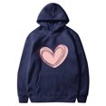 thumbnail image 5 of Penkiiy Mode Décontractée pour Femmes Impression de la Saint-Valentin Hauts à Manches Longues Sweat à Capuche 2TG Marine, 5 of 5