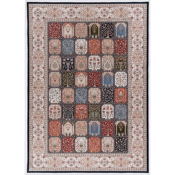 Tapis d'appoint Emerald Duluth gris & bleu de 3 pi 3 po x 5 pi