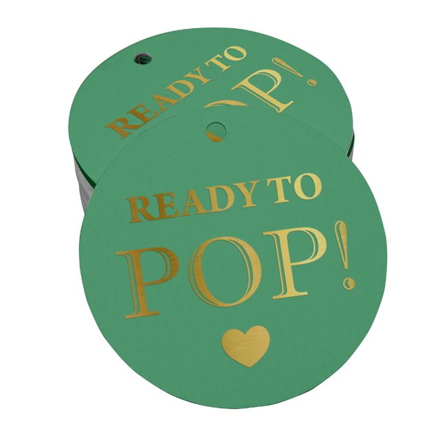 Inkdotpot Real Gold Foil Ready To Pop Baby Shower Tags Favor Hang Paper Tags 100 Pieces