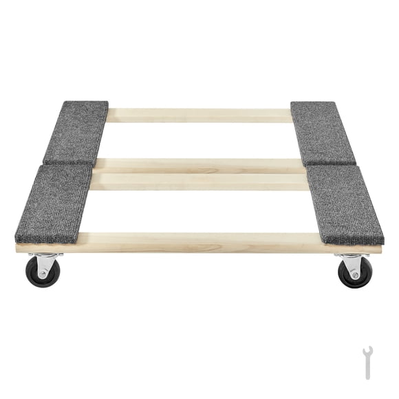KFFKFF Moving Equipment, 1000 lbs Per Unit Weight Limit, Set of 2, 18" x 30", 8 x 3" PP Rotating Wheels, Robust Hardwood Furniture Transport Dolly, Relocation Dolly, Transport Trolley with Wheels