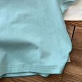 thumbnail image 4 of WEIYLL T-Shirts Filles Été Couleur Unie Col Rond Manches Volantes Froncées Décontracté Sortie Tops Enfant pour 3-4 Ans, 4 of 5