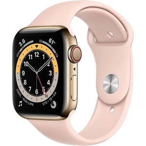 Rénovés Apple montre Series 6 Acier inoxydable 40mm A2293 (GPS + Cellulaire) Or (grade B)