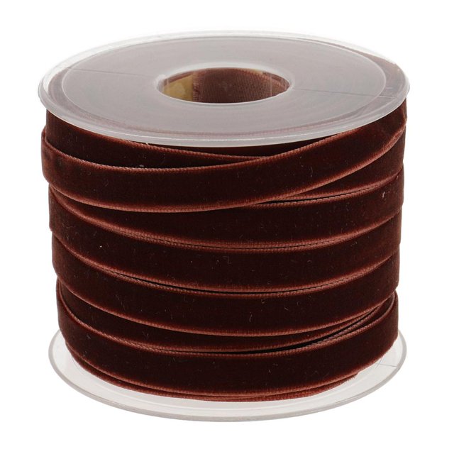 jifeng 20 Yard Coffee Velvet Ribbon Roll Comfortable Belt for Bowknot as described