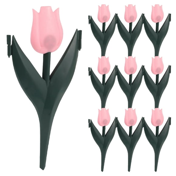 EIGTHTAIL10pcs Garden Fence Plastic Tulip Flower Garden Edging Fence Outdoor Lawn Edging Decorative Flower Bed Partition For Garden Yard