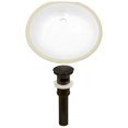 thumbnail image 1 of 19.5-in. W CUPC Oval Bathroom Undermount Sink Set In White - Oil Rubbed Bronze Hardware - Overflow Drain Incl. AI-24846, 1 of 6