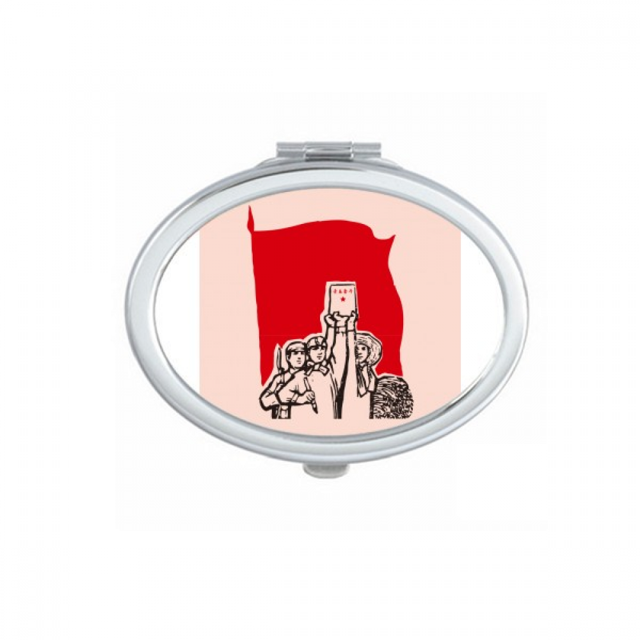Miroir Éducatif Leader Rouge Chinois Portable Pliable Maquillage Double Face