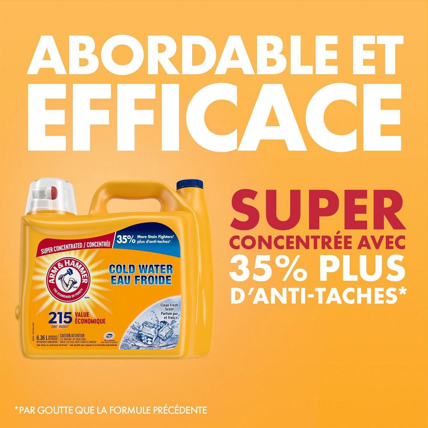Arm & Hammer Détergent à lessive liquide Eau froide, parfum frais
