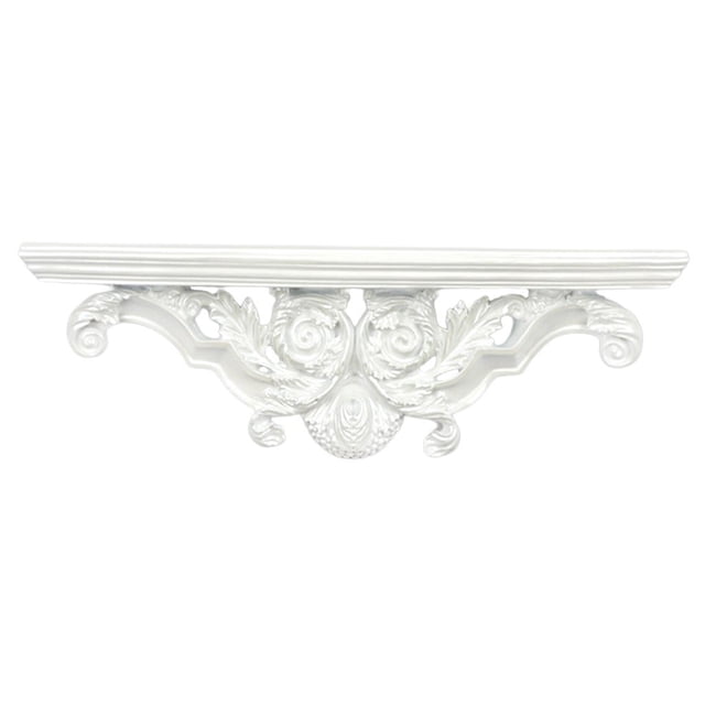 GROWTH TANK MagiDeal Floating Shelf Hollow Storage Rack for Office Bedroom Bathroom Decor white