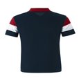 thumbnail image 4 of Men T-Shirt Short Sleeve Color-Contrast Stripe Slim-Fit Lapel Tops, 4 of 6