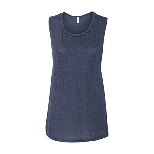 Bella + Canvas Débardeur Muscle Fluide pour Femmes, TG, Bleu Marine Chiné