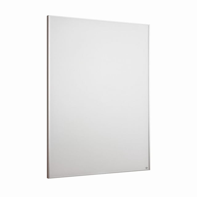 Wexstar Infrared Panel Heater 600W White shown in a 3/4 angled view, featuring a slim, rectangular white panel less than an inch thick with a smooth surface and minimalistic design, ideal for energy-efficient infrared heating in rooms up to 200 sqft, suitable for wall or floor mounting.