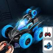 EGNMCR Car Model Remote Control Car Lying Down Walking 360 Degree Dump Car Lights Music Stunt Roll Children Boy Girl Toy Car Remote control cars Birthday Gifts for Kids