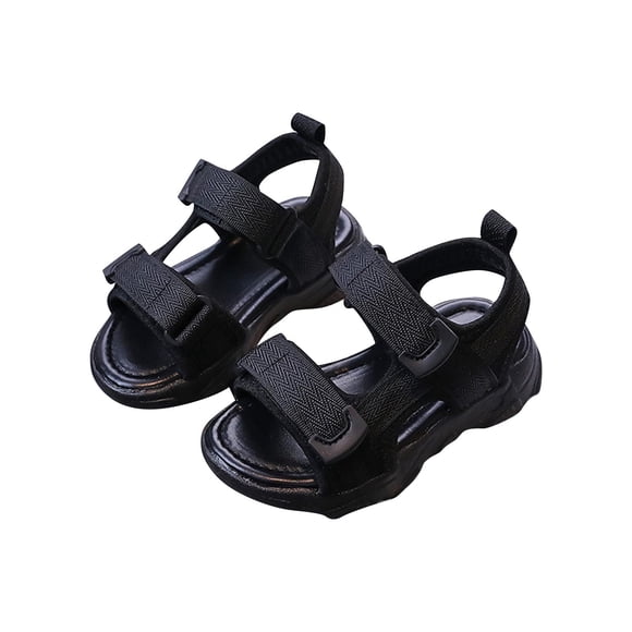 Summer Clothes, HVOBTTY Boy's Slip Resistant Sandal, Children's Solid Color Soft Soled for Casual Wear Comfortable Breathable Soft Soled Non Shoes Black, 27