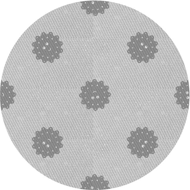 Ahgly Company Tapis Rond Lavable en Machine Intérieur Transitionnel Gris Canon, 6 Pieds Rond