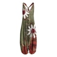 thumbnail image 1 of Pompotops Women Casual Rompers Solid Sleeveless Jumpsuits Tracksuit Button V-Neck Bodysuit, 1 of 4