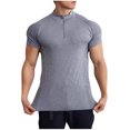thumbnail image 2 of EOYWHK Chemises de Compression pour Hommes Été Décontracté Couleur Unie Col Rond Manches Courtes Gym Course Chemises Économies, 2 of 9