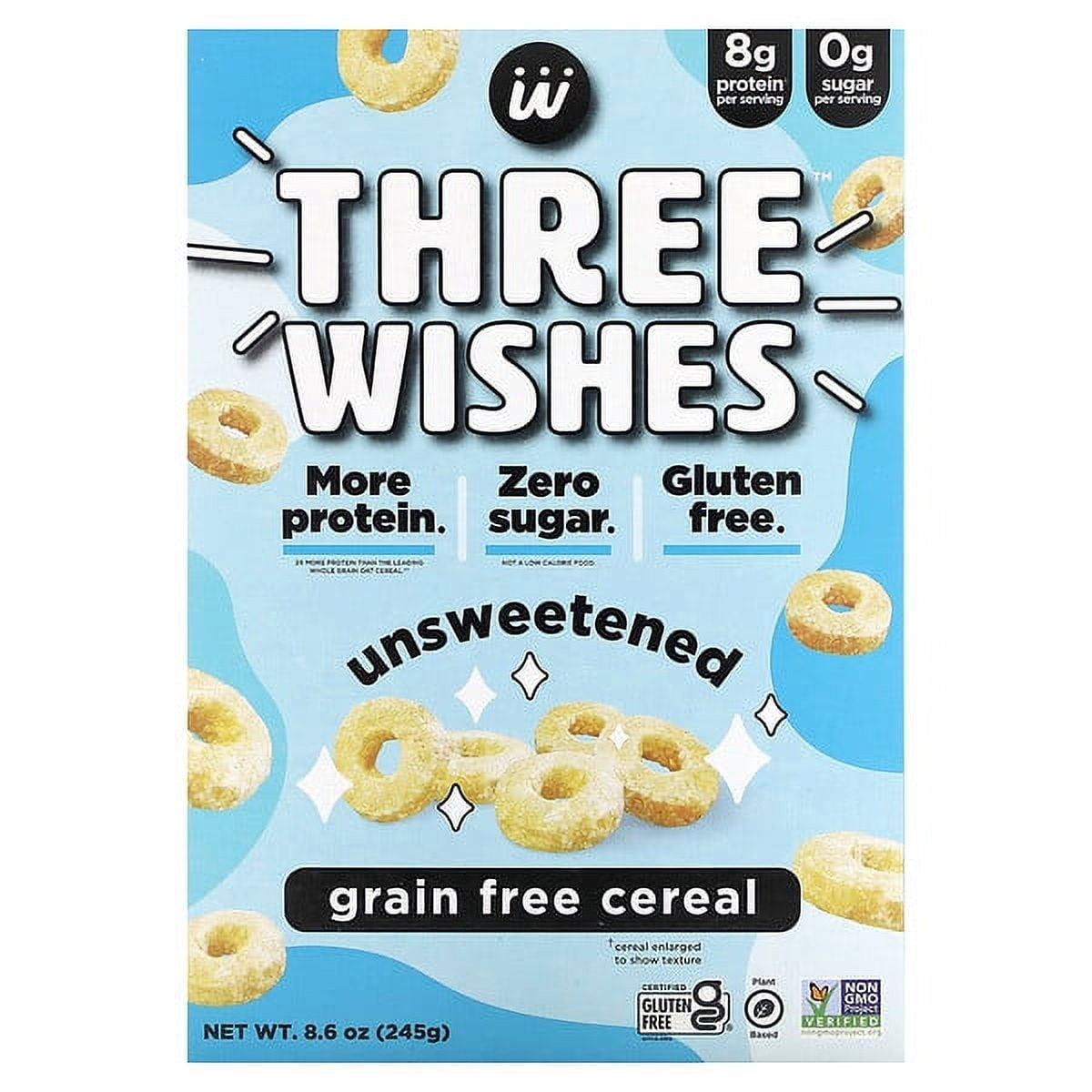 Three Wishes, Grain Free Cereal, Unsweetened, 8.6 oz (245 g)