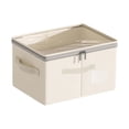 thumbnail image 2 of Weloille 1Pc Clothes Storage Box, Visible Dual Zipper Fabric Organizer, Sturdy Handle Foldable Thickened Large Capacity Dustproof Bin for Closet Wardrobe Underbed, 2 of 6