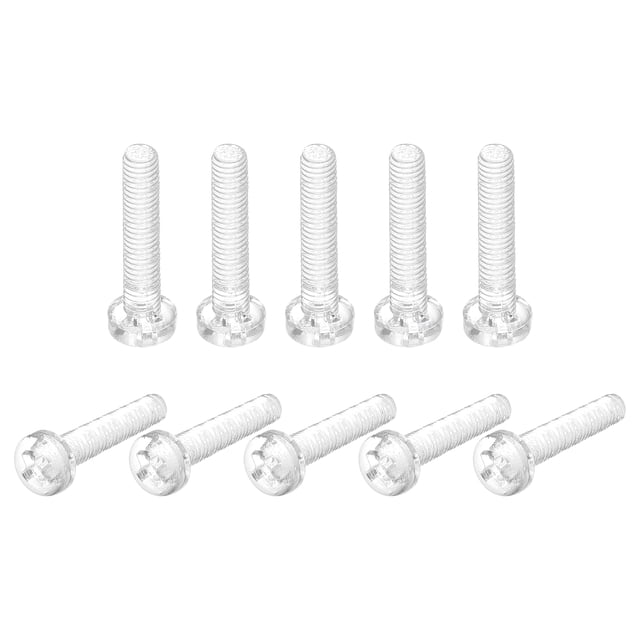 Unique Bargains M3x16mm Plastic Phillips Bolts PC Pan Head Machine Screws Transparent 50 Pack