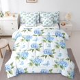 thumbnail image 1 of YST 7-Piece Butterfly and Hydrangea Blossoms Bedding Set, King Size, Green Leaves, 1 of 4