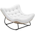 thumbnail image 1 of Outsunny Outdoor Rocking Chair, Oversized Patio Egg Chair, Cream White, 1 of 10