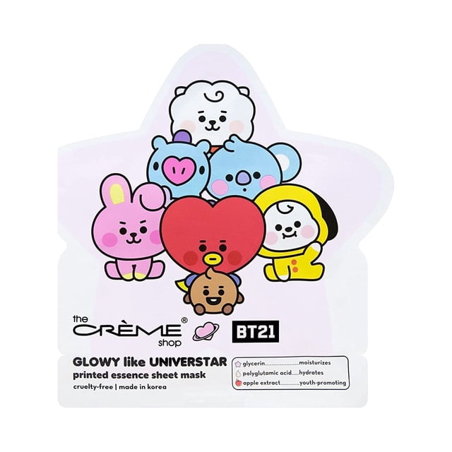 THE Crème SHOP BT21 BABY : Masque en Feuille Essence Imprimé Complet - 8 Types au Choix.