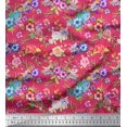 thumbnail image 1 of Soimoi Poly Georgette Fabric Leaves, & Rose Floral Print Sewing Fabric Yard 52 Inch Wide, 1 of 3