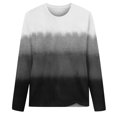 thumbnail image 3 of IROINID Liquidation T-Shirts à Manches Longues pour Femmes Détente Col Rond Haut Imprimé T-Shirt Blouse, Gris Foncé, 3 of 3