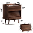 thumbnail image 4 of GUNAITO Nightstand set of 2 with Charging Station Bedside Table with LED Light Wood Nightstand with Wave Texture Drawers End Table with USB Ports and Outlets for Small Space Walnut 2pcs, 4 of 11