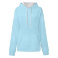 thumbnail image 5 of Timegard Hoodies for Women Drawstring Long Sleeve Sweatshirts Pullover Fall Winter Solid Color Tops, 5 of 5