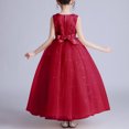 thumbnail image 4 of LOVZFMLL Jupe Princesse à Nœud pour Filles, Été, Manches Courtes, Volants, Dentelle, Col Rond, Broderie, en Maille, 4 of 5