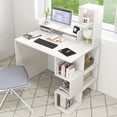 thumbnail image 4 of Gymax 48'' Modern Computer Desk Home Office Workstation w/ Hutch & Storage Shelves White, 4 of 10