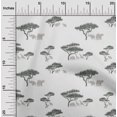 thumbnail image 1 of oneOone Georgette Viscose Fabric Tree & Animals Ikat Printed Fabric 1 Yard 42 Inch Wide, 1 of 4