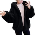 thumbnail image 2 of LSLJS Manteau Femme Mode Uni à Poches Veste Peluche Manches Longues à Revers, 2 of 9