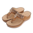 thumbnail image 4 of LSLJS Women Summer Slip-On Wedges Beach Open Toe Breathable Sandals Embroidery Shoes, Women's Slippers, 4 of 9