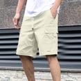 thumbnail image 1 of EOYWHK Cycling Shorts for Men Elastic Waist Athletic Shorts Loose Fit Solid Color Gym Workout Running Shorts, 1 of 7