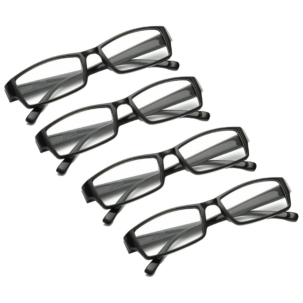 EASTIN 4 Pcs Reading Glasses Rectangular Readers for Women and Men 2.00 Reading Glasses for Women and Men