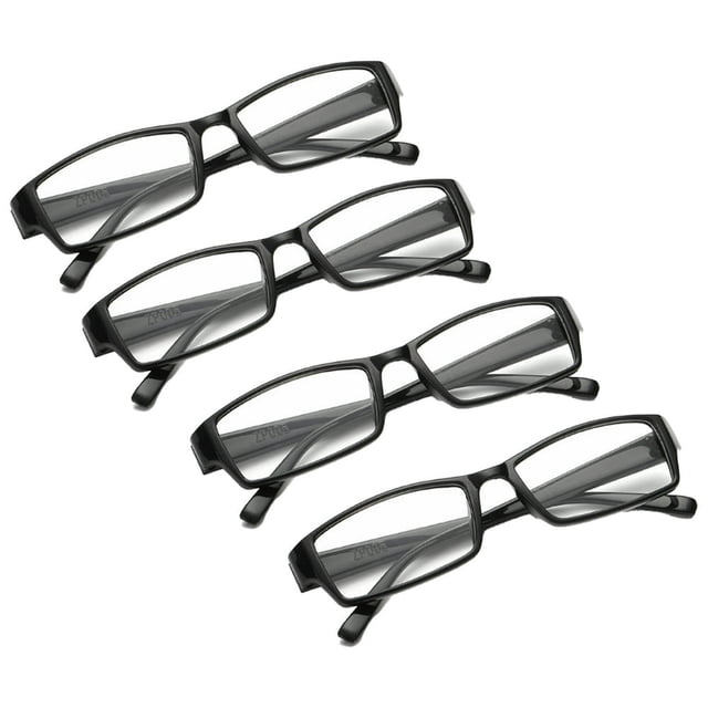 LOVEVER 4 Pcs Lunettes de Lecture Lecteurs Rectangulaires pour Femmes et Hommes 2,00 Lunettes de Lecture pour Femmes et Hommes