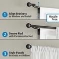 thumbnail image 4 of Mainstays Easy Install Decorative Ball Window Curtain Rod, Adjustable, 48” - 120”, Black, 4 of 7