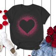 thumbnail image 1 of Meichang T-Shirt pour Femmes Joyeuse Saint-Valentin Chandails Cœur d'Amour T-Shirt Graphique Hauts Mignons Hauts T-Shirts de Fête Manches Courtes Col Rond T-Shirts Mode 2025, 1 of 4