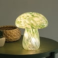 thumbnail image 1 of Merkury Innovations 7.9 inch Height Green Confetti Glass Mushroom Lamp, 1-pack, 1 of 2
