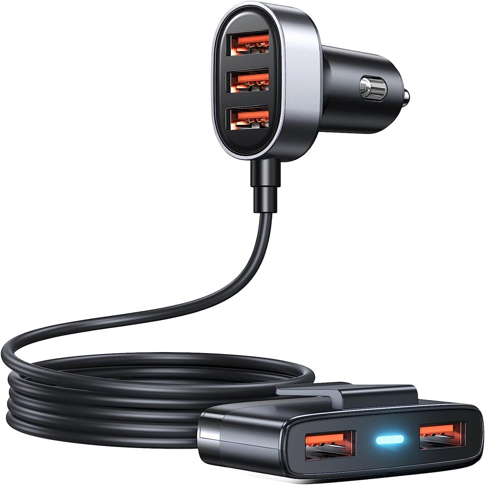 CNKOO 5 Multi USB Car Charger  Car Charger Adapter  USB Car Charger for Multiple Devices  12V USB Charger Multi Port