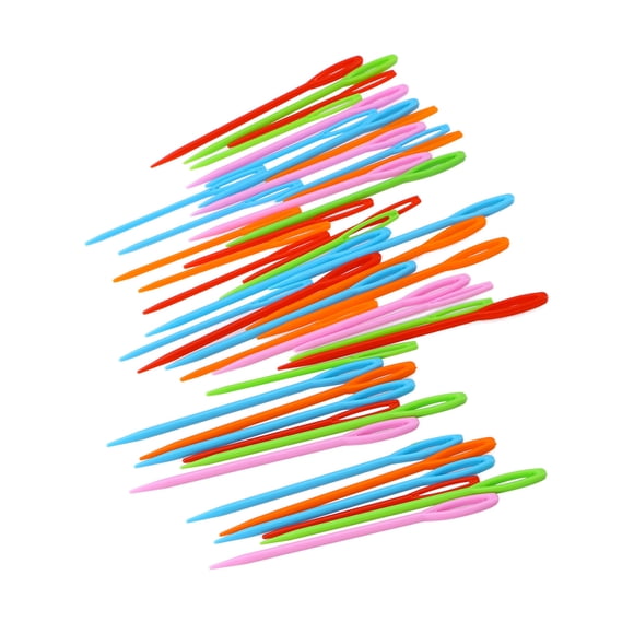 100 Pcs Aiguilles à Coudre en Plastique Colorées à Grands Trous Outils de Tissage Aiguilles pour Enfants Adultes (7cm Couleur Aléatoire)